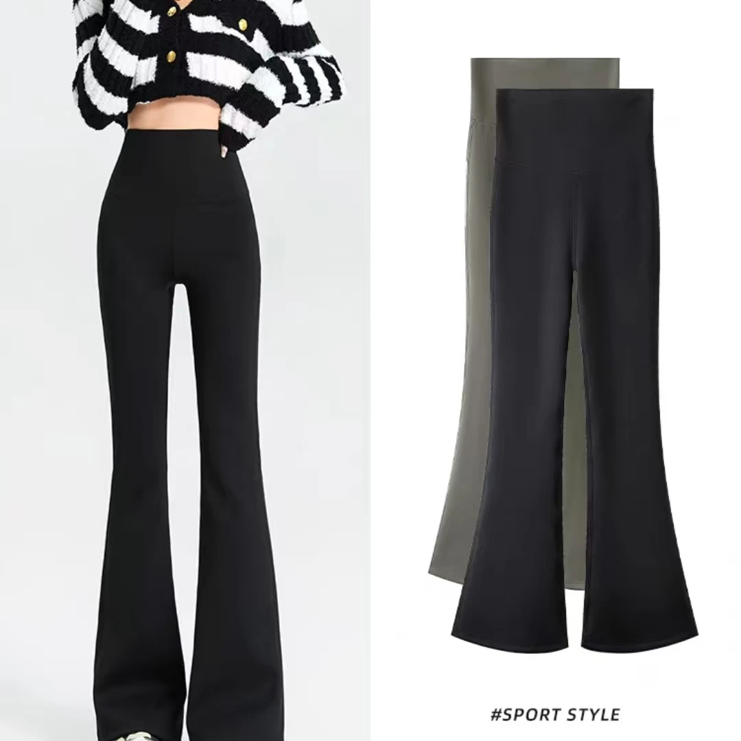 9520加绒高腰芭比微喇裤