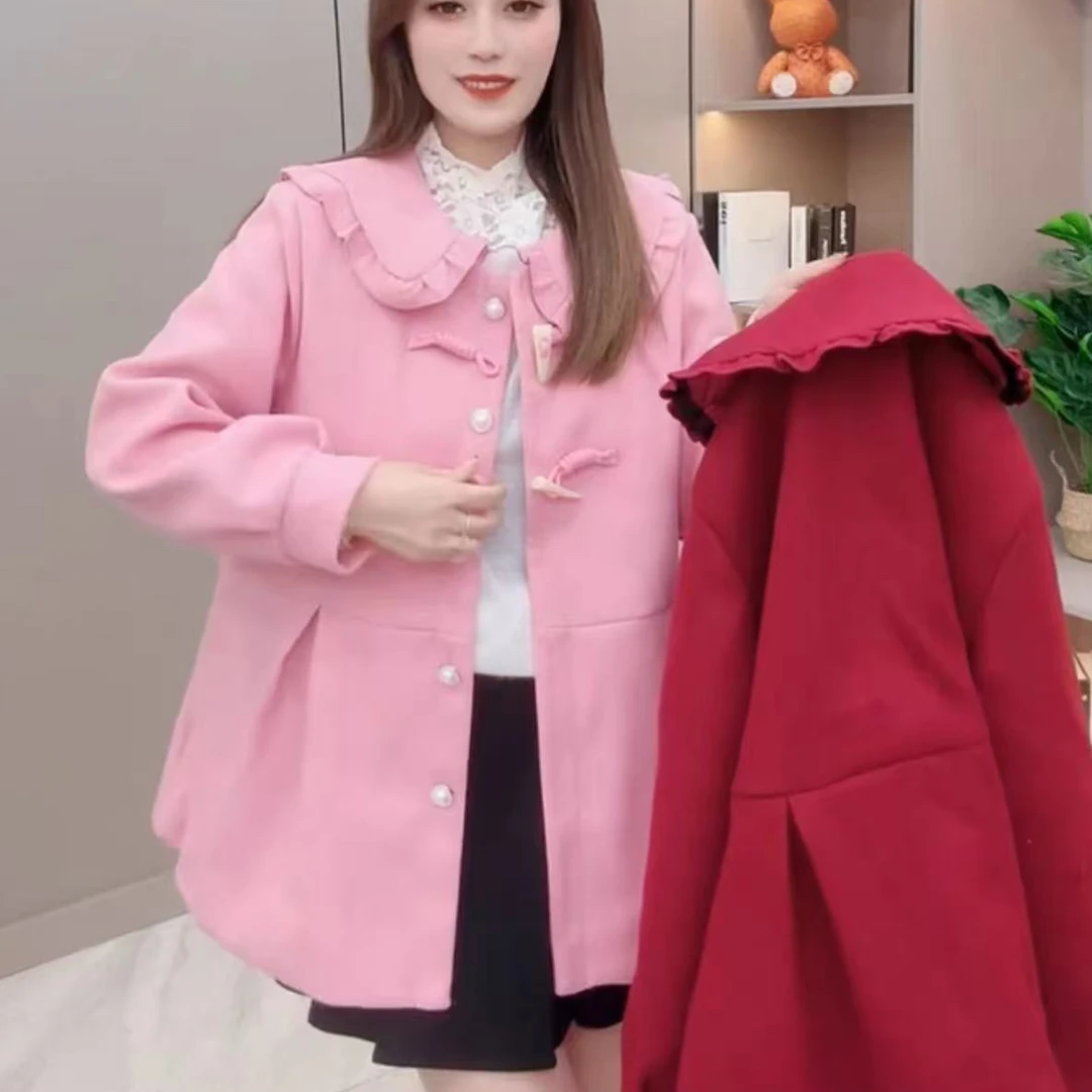 218牛角娃娃领外套