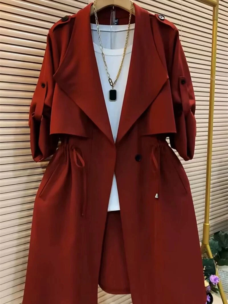 9239秋款大码百搭时尚新款风衣