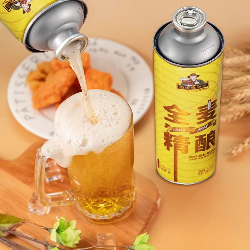 百世泉精酿白啤1L*4罐装全麦发酵精酿浑浊啤酒德式风味小麦原浆