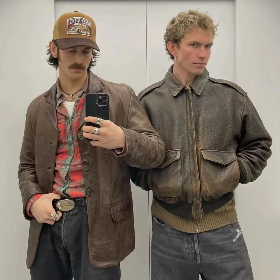 可乐家美式复古小众中性夹克