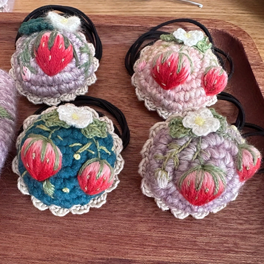 手工刺绣发饰复古编织纯手工手作头饰古风手工发夹可爱日常法式绣