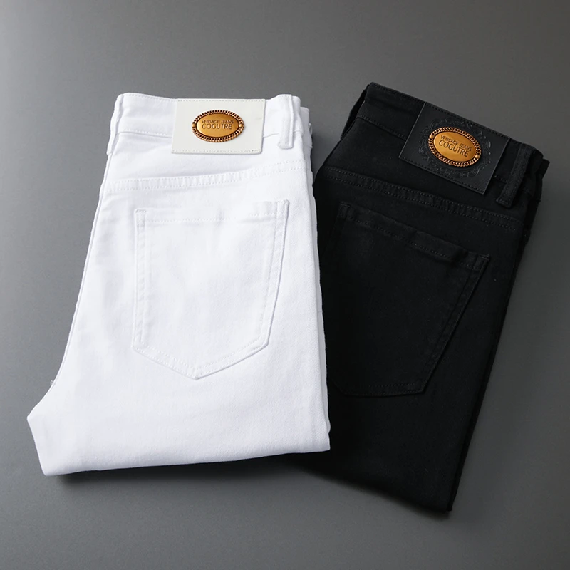 【1宽松直筒】新款时尚优质白牛男士中腰弹力直筒休闲百搭白牛仔裤