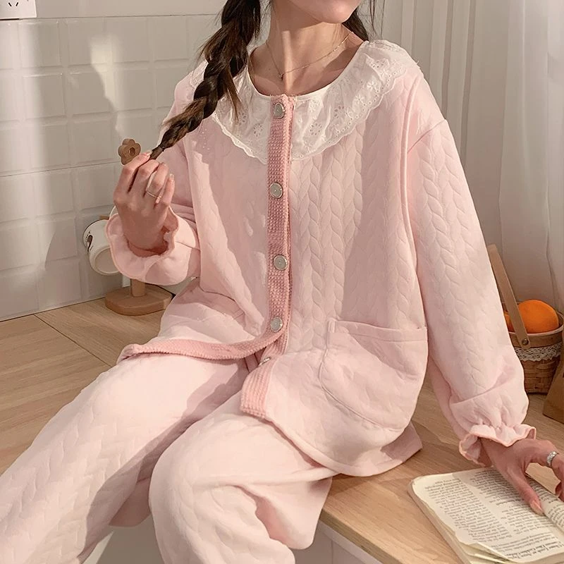 秋冬季空气棉月子服春秋产后孕妇睡衣女哺乳产妇喂奶待产服家居服