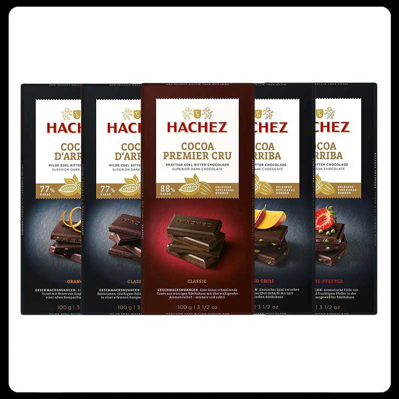 德国 HACHEZ 哈骑仕/黑骑士77%88%可可含黑巧克力100g