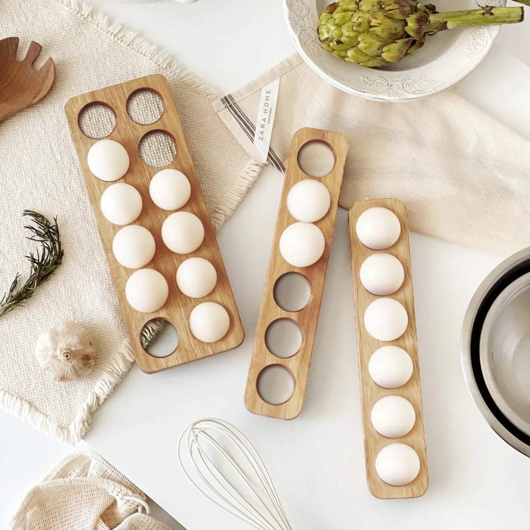 鸡蛋托茶几餐桌上摆件鸡蛋架白橡木全实木原木风鸡蛋收纳格