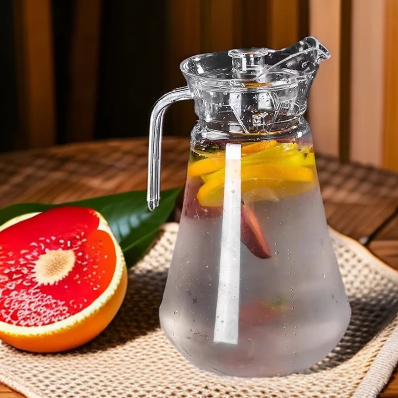 PC冷水壶亚克力扎壶酒吧分酒器餐厅饭店果汁壶加厚耐摔塑料带盖