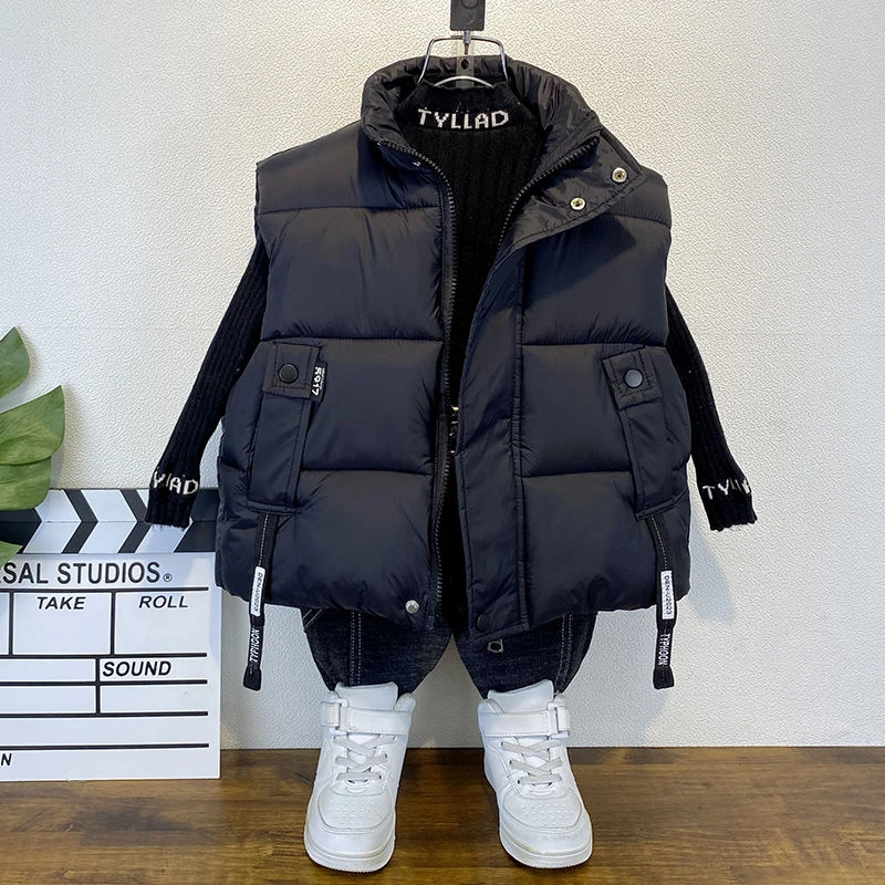 男童秋冬装羽棉马甲儿童外穿背心保暖马夹冬季加厚坎肩小孩上衣