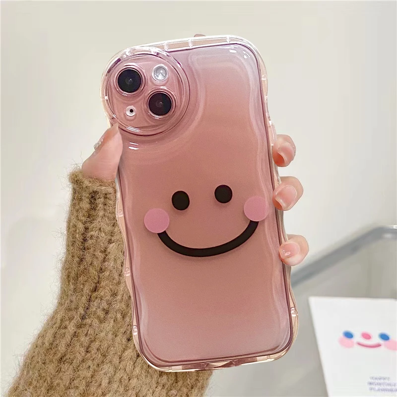 网红粉色笑脸iPhone14/13/12手机壳11Promax苹果XR防摔XS粉色8P软