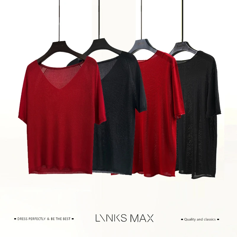 Links Max【本草纲目】 夏季纯色时尚百搭显瘦针织衫52304