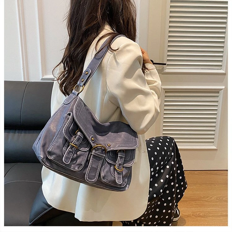 【长30高20宽13】秋冬季时尚新款大号单肩托特包时尚MZ蓝色25009