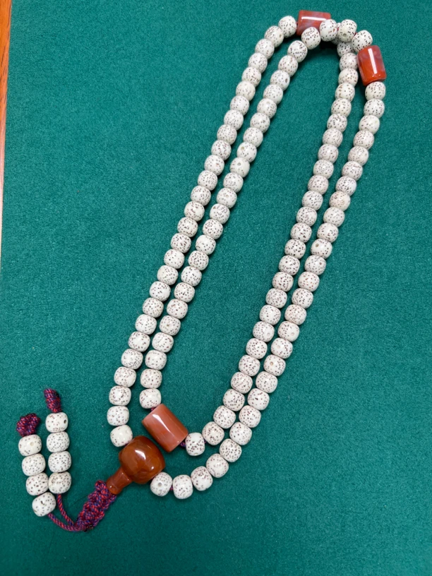 星月菩提海南毛感料手工打磨原生态108颗项链吊坠手链款7*8