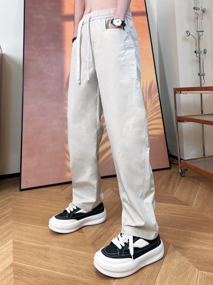 《亿抏男装》秋季新款潮流时尚休闲百搭男女同款弯刀裤休闲裤男士