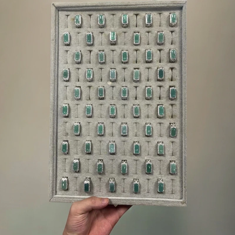 翡翠 男款戒指  多样性发货一件随发 活口可调节的 带礼盒 KC