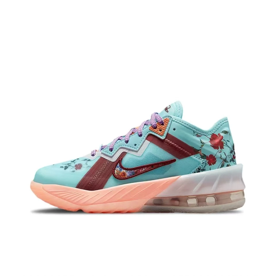 NIKE/耐克青少年Nike LeBron18low 花卉实在低帮篮球鞋蓝红4177