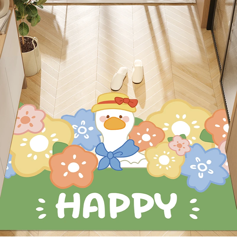 【入户门】卡通可爱入户门垫可裁剪机洗水洗门口地毯门厅进门地毯