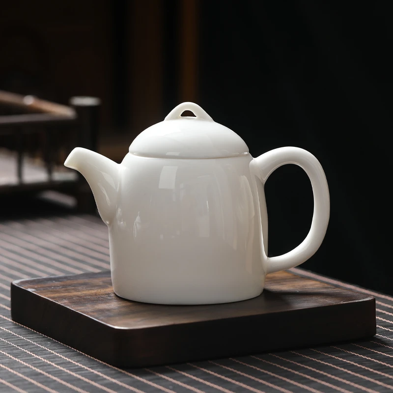 德化羊脂玉白瓷凤鸣茶壶陶瓷功夫茶具家用泡茶壶单个茶道泡茶神器
