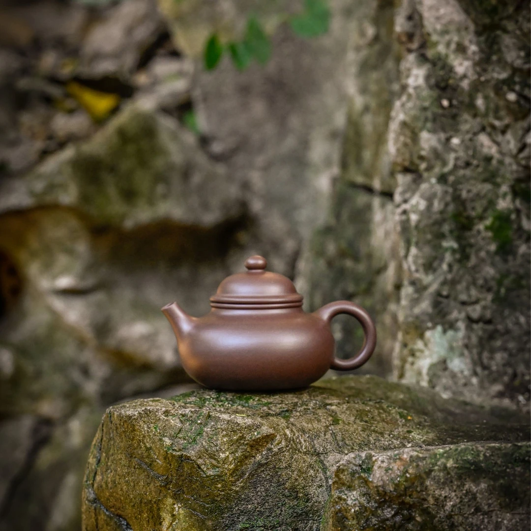 【底槽清·超薄纳底撇口容天】老林出品原矿紫砂底槽清手制容天170