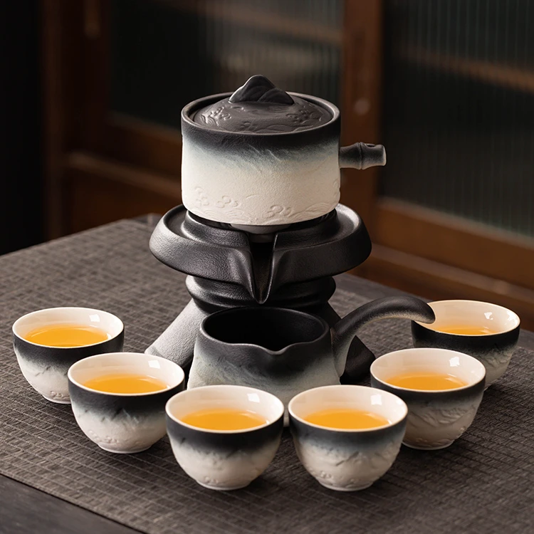 黑陶懒人自动茶具套装家用轻奢高档茶杯功夫茶2025新款泡茶壶神器