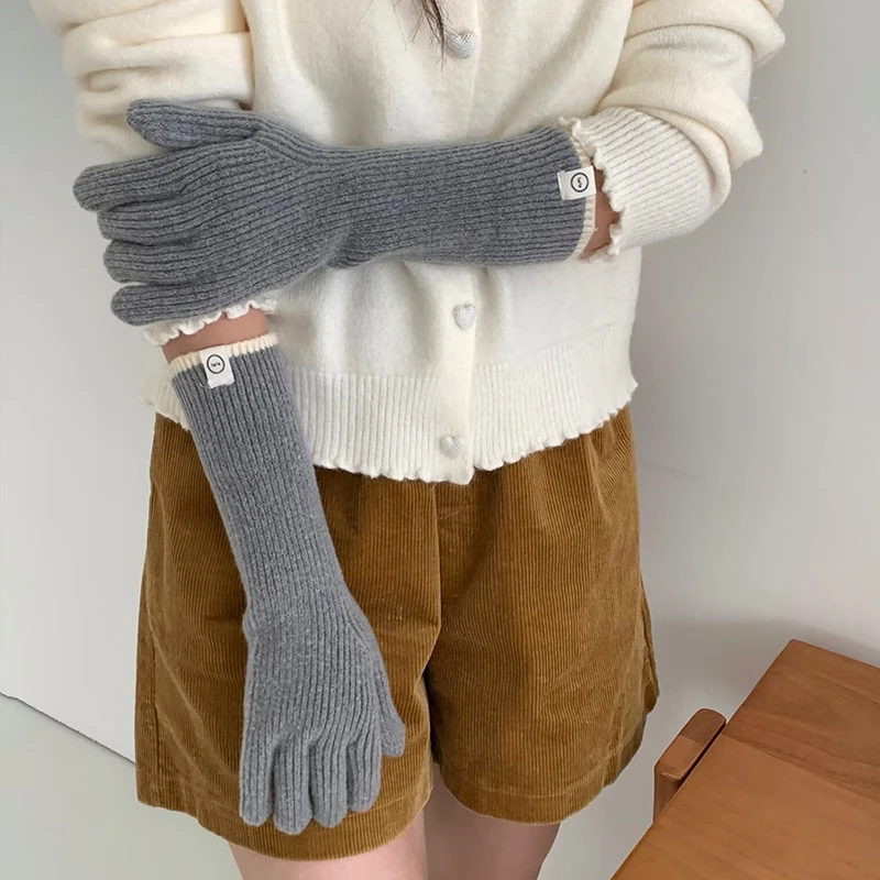 纯色针织手套女冬季韩系百搭女士加厚韩版学生保暖时尚网红秋冬季