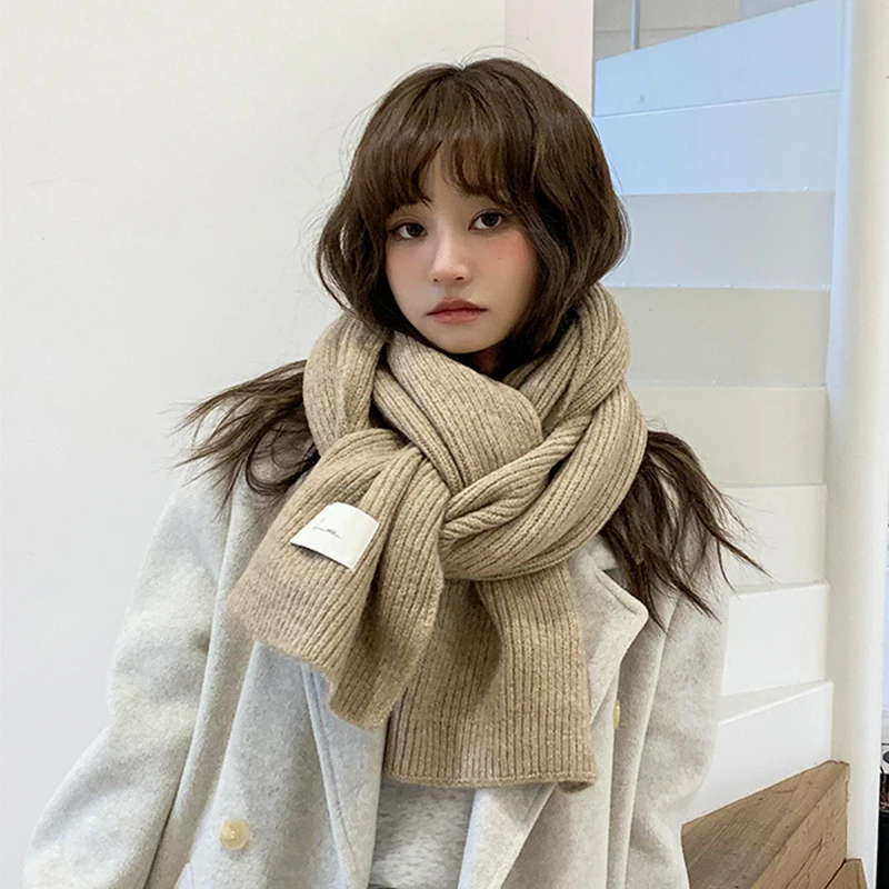 含绵羊毛围巾冬季女2025新款高级感韩版百搭情侣加厚纯色保暖围脖