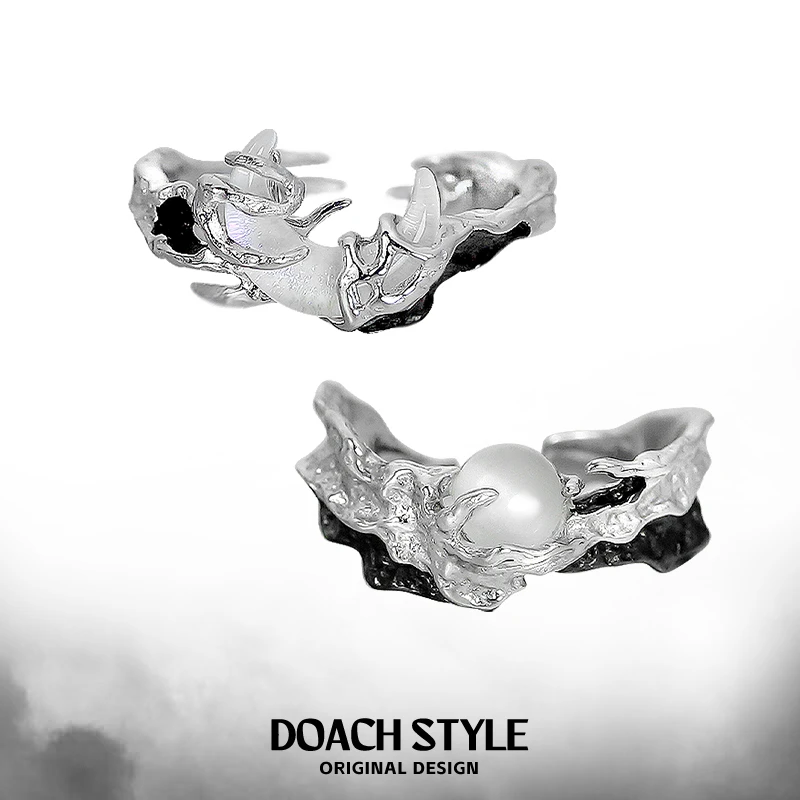 925银戒指 日月星辰纯银情侣对戒爆款情侣戒指高级感新款对戒礼物