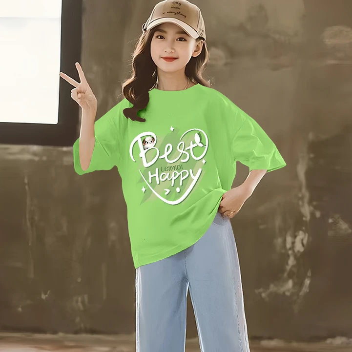 韩系男女童短袖t恤纯棉夏装中小童2024新款韩版帅气童装儿童多色t