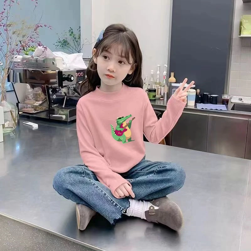 【萌娃穿搭】男童女童保暖半高领鳄鱼款中大童德绒内搭秋冬季上衣