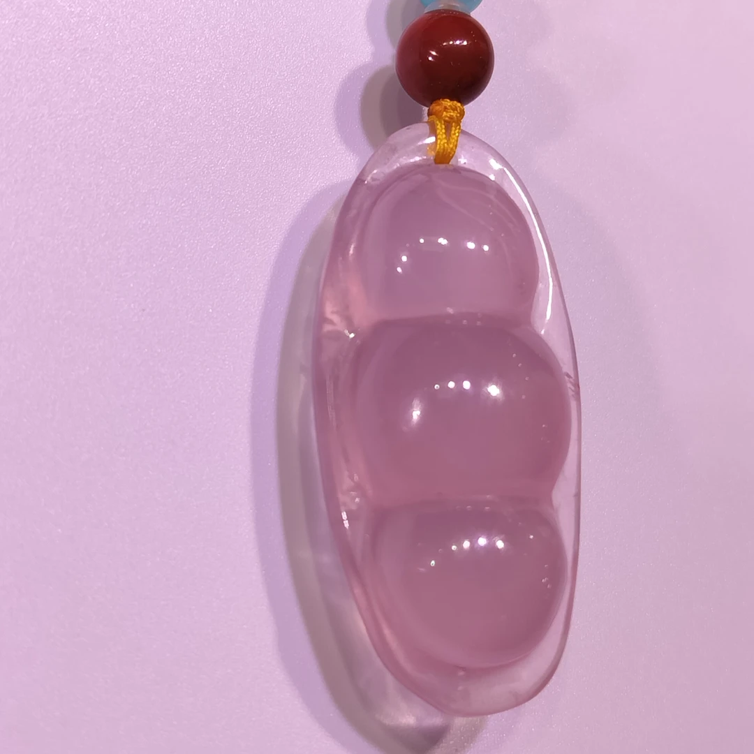 天然水晶莫桑比克粉水晶项链气质冰透天然粉精美项坠