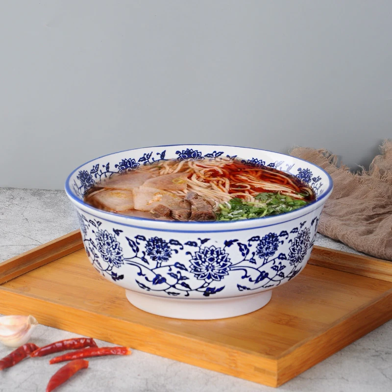 牛肉拉面专用大碗青花瓷加厚烩面炸酱面混沌碗家用陶瓷粥汤拌面碗