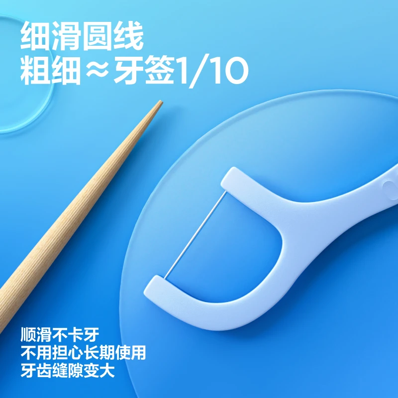 参半高韧牙线棒强拉力不易断不卡牙洁牙便携一次性 50支/盒 -zz