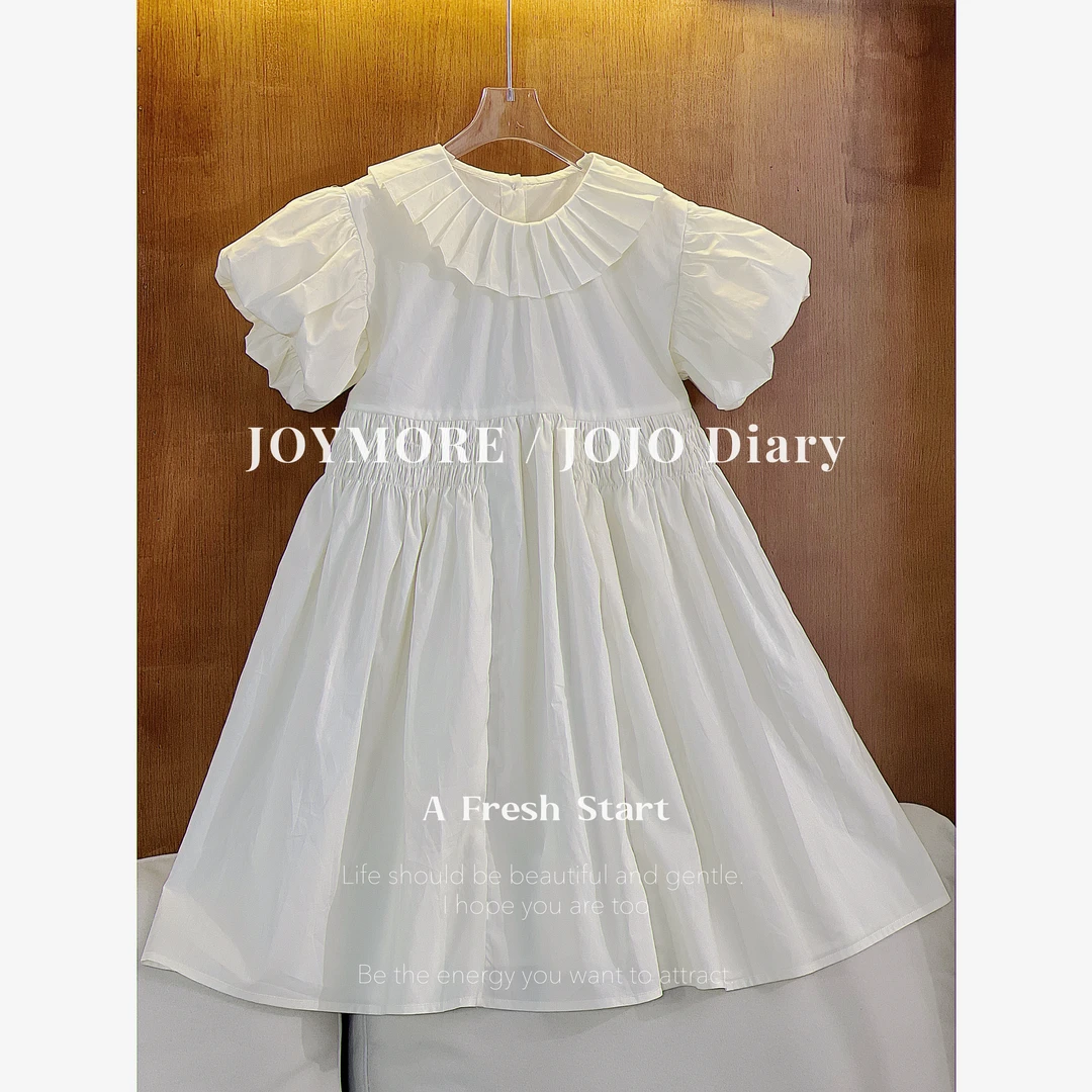 OAOH【花嫁】2025女中大童法式气质洋气公主裙百褶领连衣裙Q1C5191