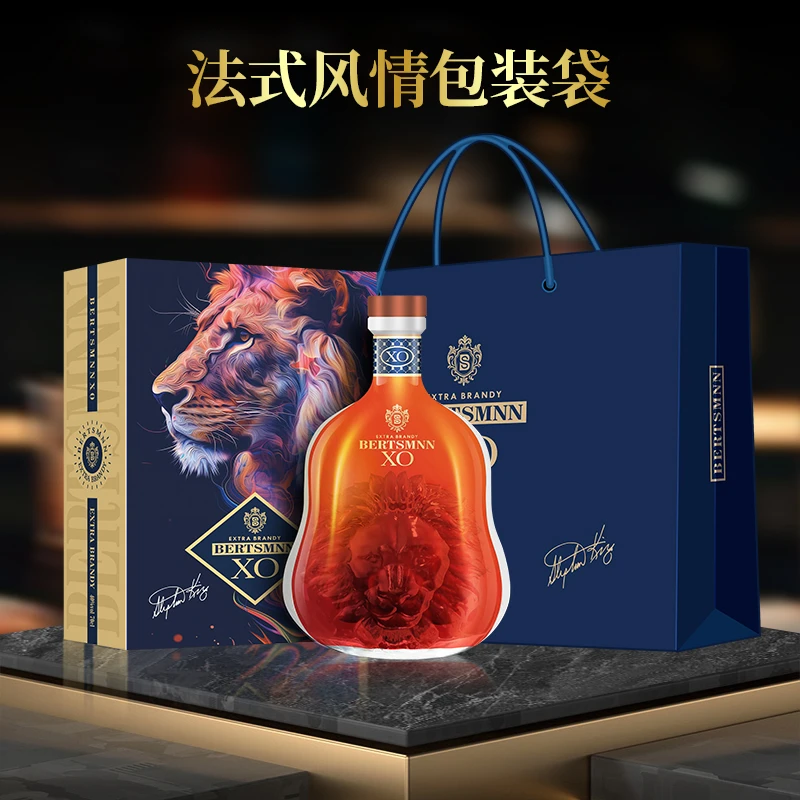 【整箱6瓶】法国进口贝塔斯曼甄选美狮XO40度白兰地700ml礼盒礼袋装
