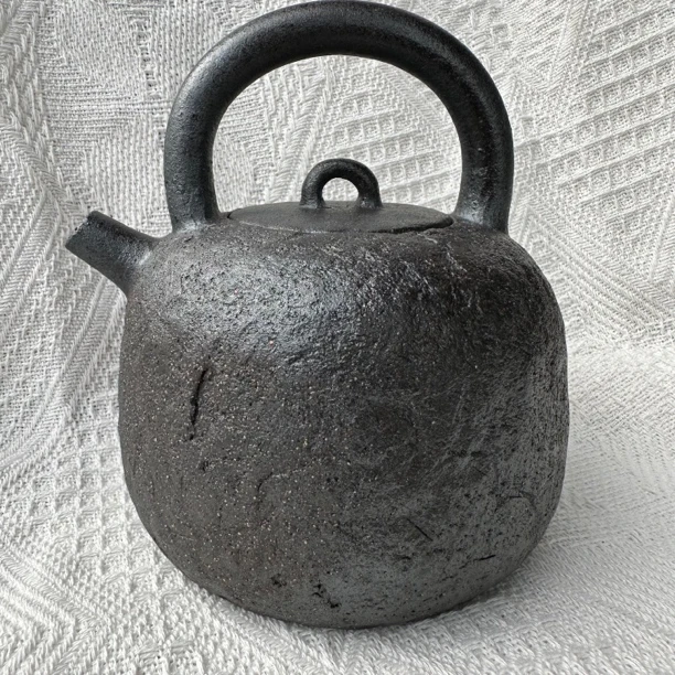 古法柴烧纯手工制作复古家用提梁煮茶壶(可碳火)容量600