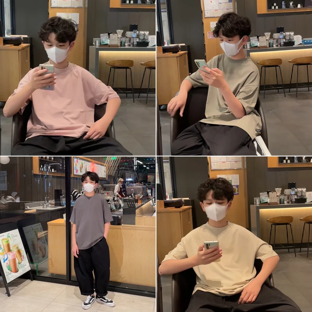 牛牛爱小铺童装男童t恤短袖纯棉夏季新款亲子装儿童纯色夏装上衣