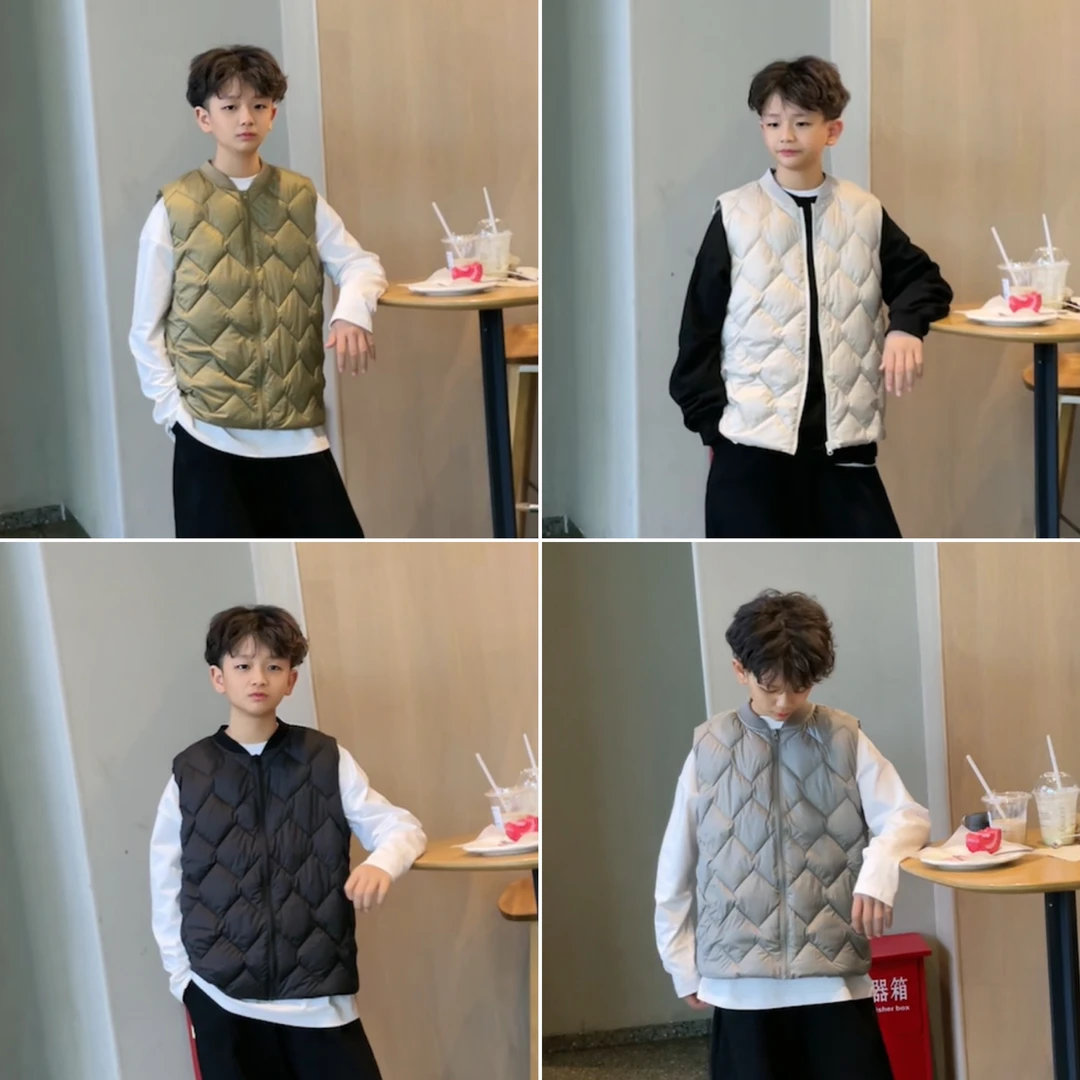 A 81002 男童羽绒马甲冬季儿童冬季马夹新款中大童秋冬潮男孩