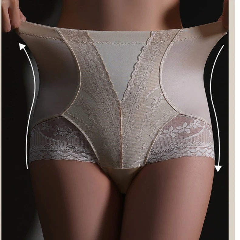 知心秀新款5053#无痕高腰蕾丝内裤女士舒适透气抗菌裆提臀三角裤