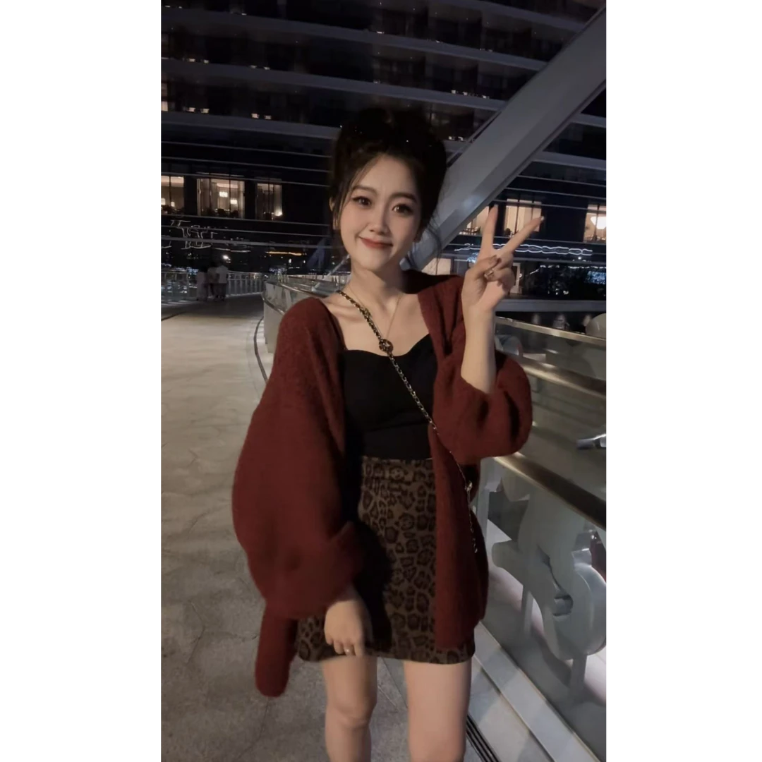 晚古欧 宽松韩系慵懒毛衣开衫 单件