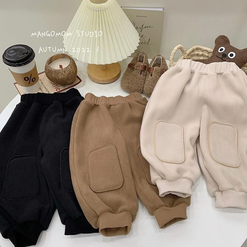 婴儿衣服瑶粒绒长裤子加厚冬装秋冬儿童男童女宝宝保暖小童休闲裤