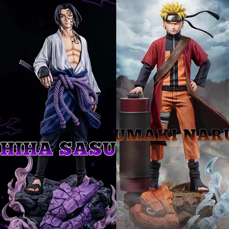 火影忍者地台鸣人佐助一个两个两个打包带地台发两个手办动漫摆件