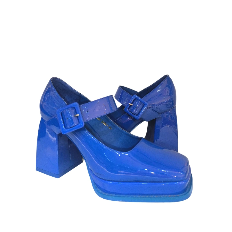 【丽晶品牌集合店】方高跟季扣单鞋7402