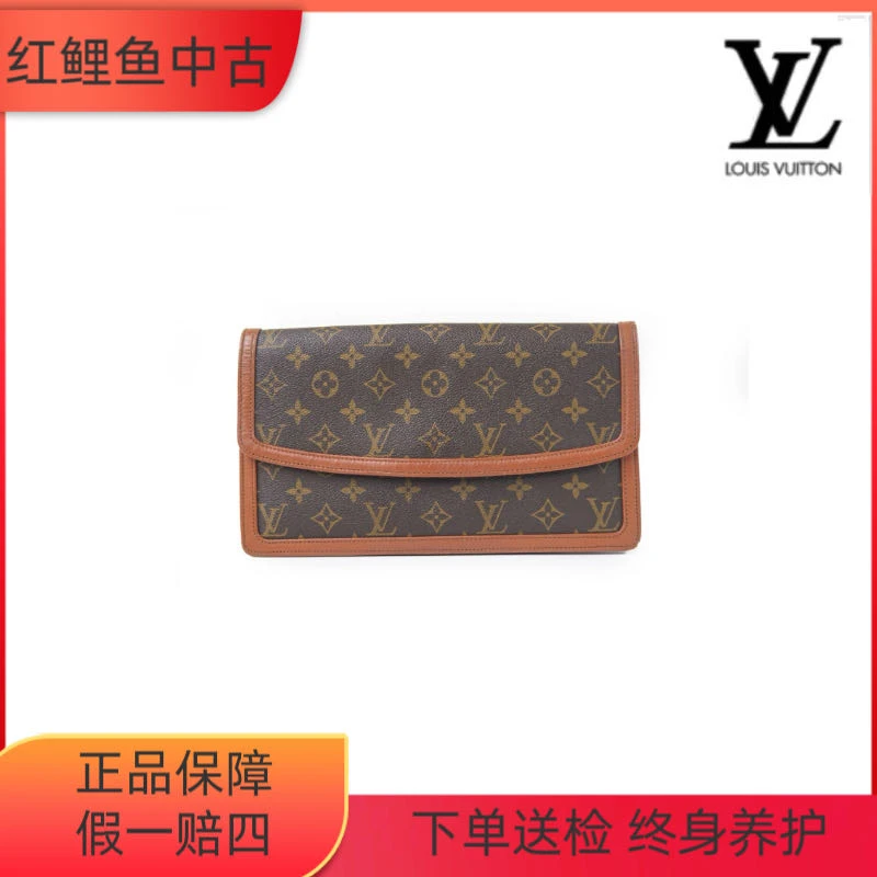 95新 LouisVuitton/路易威登 lv中古红皮/信封手拿包单肩包