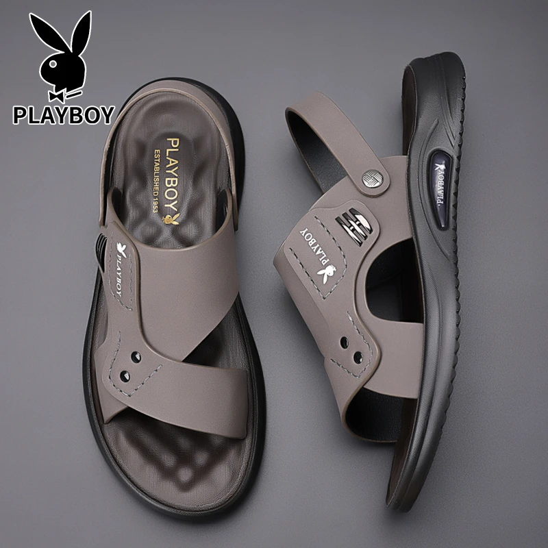 花花公子沙滩鞋男款夏季外穿防滑厚底男士两用凉拖鞋户外运动凉鞋