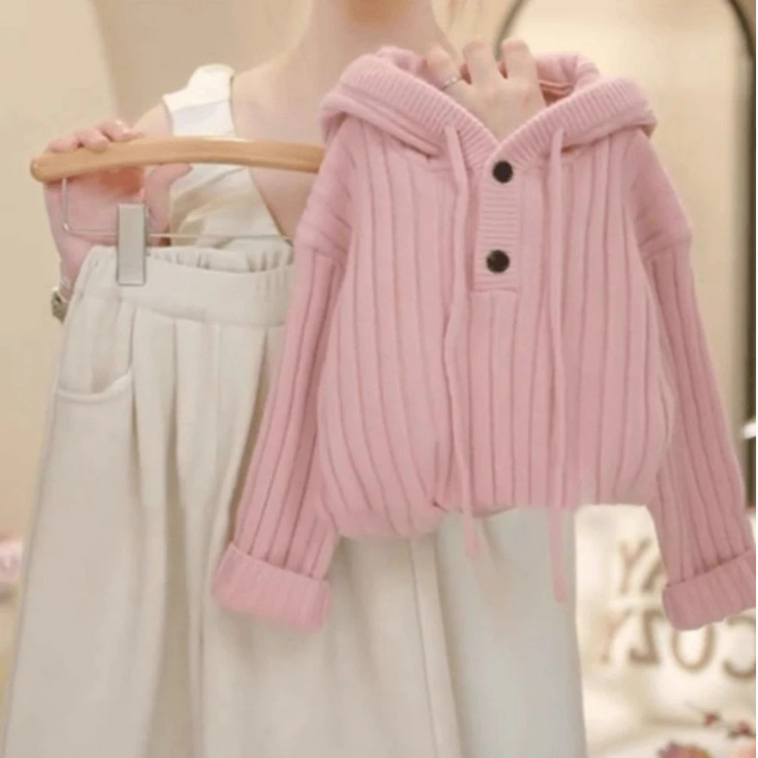 女童2025洋气春秋季休闲新款套装儿童新品时尚连帽毛衣裤子两件套