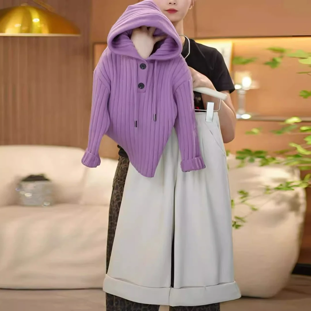 女童连帽毛衣套装秋冬2025年新款儿童针织开衫外套女孩洋气两件套