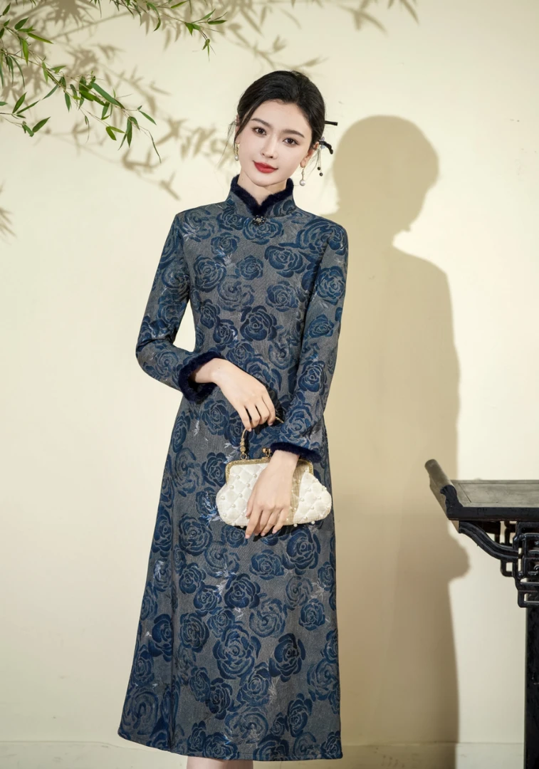 花间旧事 新款秋冬旗袍裙M-4XL