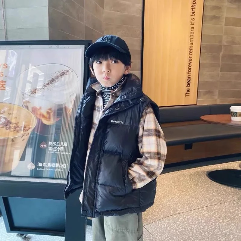 儿童加厚棉马甲2023韩版秋冬男女童加厚保暖外穿背心