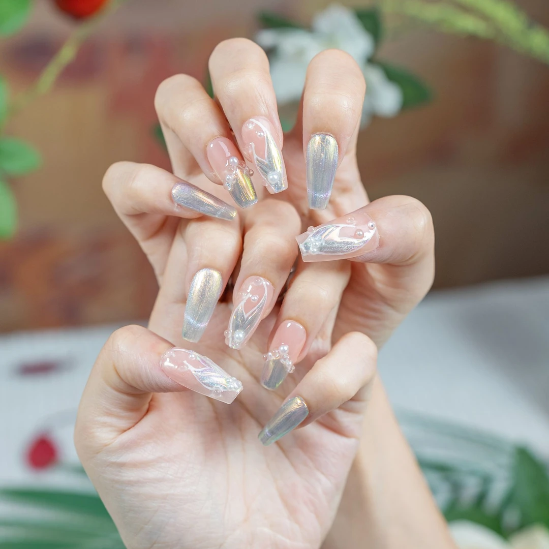 【梦幻人鱼】极光猫眼鱼尾贴花手工穿戴甲