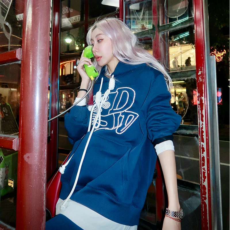 1ndwell 24AW  西雅图假两件连帽卫衣