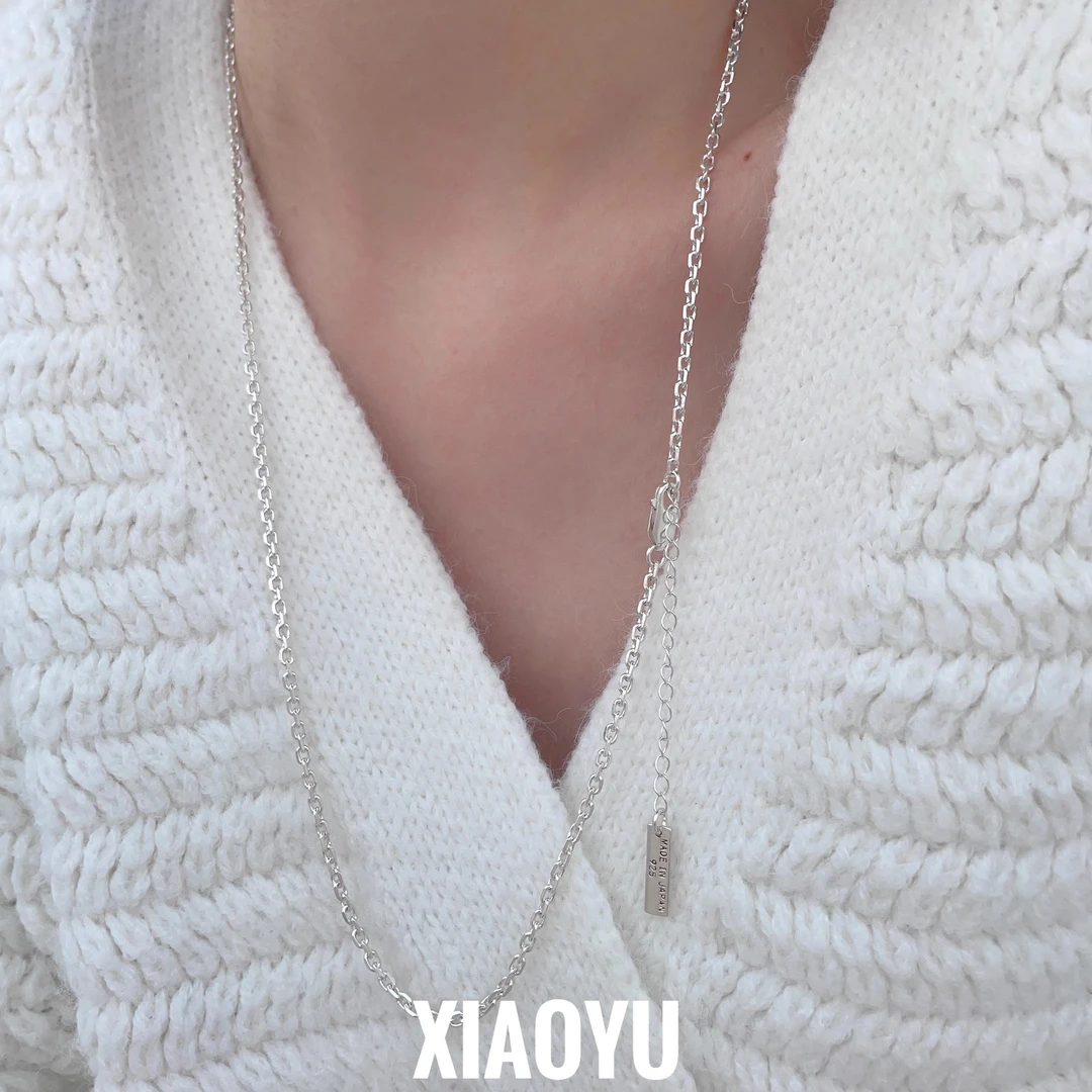 链子925银 闪！素链简约性感气质冷淡风毛衣链diy银项链男女裸链